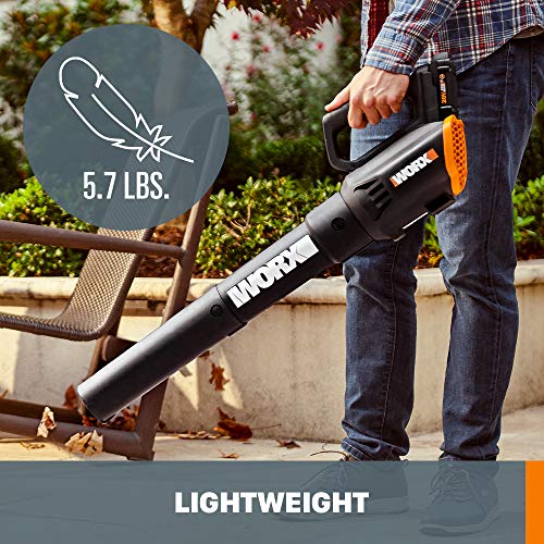 Worx 20V String Trimmer Cordless & Edger 3.0 + Leaf Blower Cordless with Battery and Charger Turbine, Black and Orange