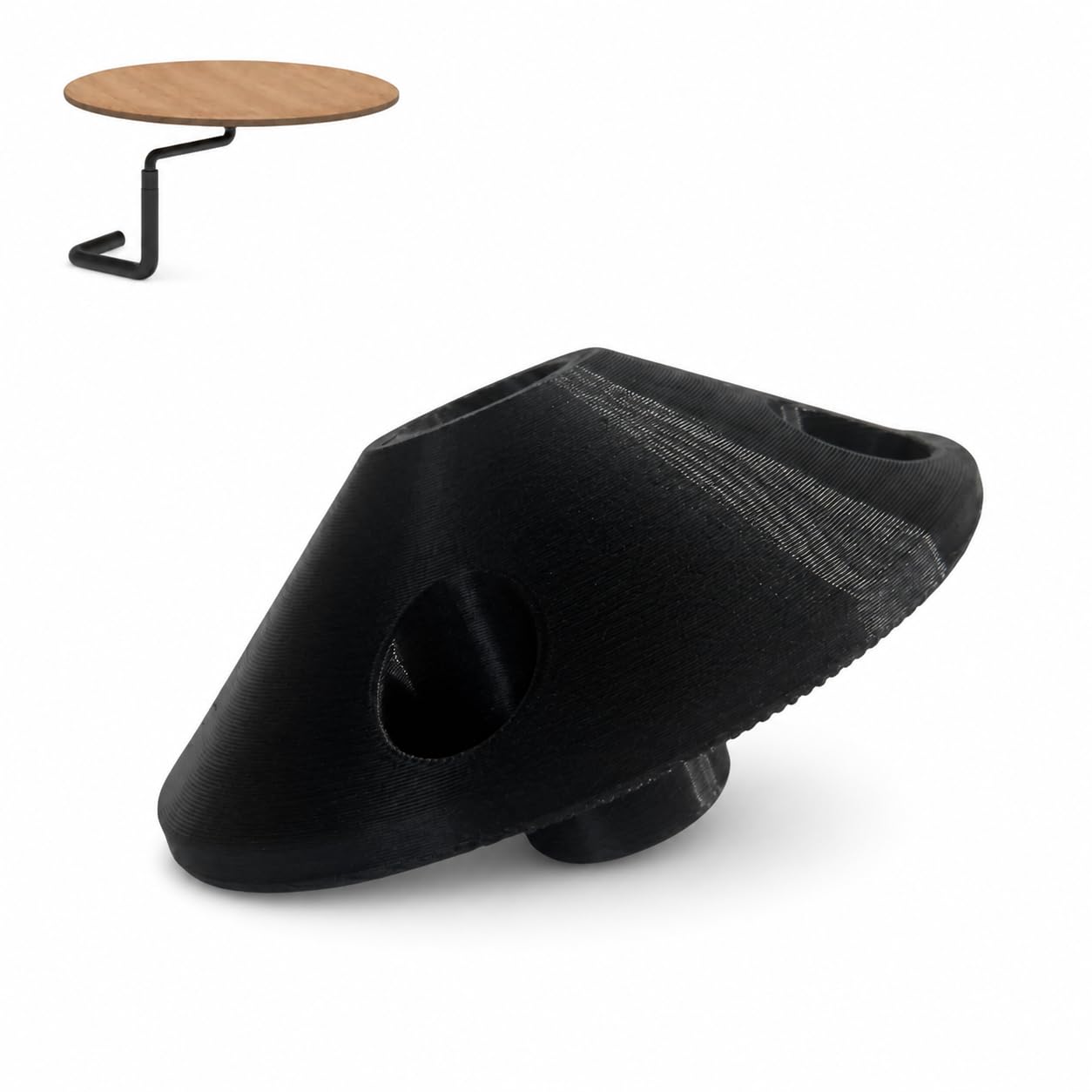 in3dlabs Replacement Part Bracket Suitable for Stressless Swing Table with Round Plate, Swivel Table for Recliner Chair, Compatible with Stressless/Ekornes, PETG, Made in Germany, Part Number 08005087