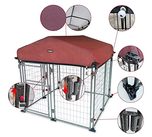 Neocraft My Pet Companion Dog Kennel with Roof Cover (4.5’) - Weather Resistant / Covered / Heavy Duty / Outdoor / Winter Welded Wire Pet Kennel for Medium Sized Dogs - Easy to Assemble - Thumbnail 3