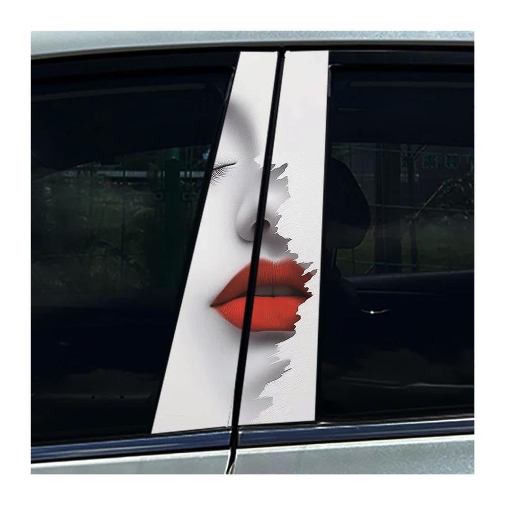 Body Parts 2PCS Car Center Column Waterproof Decals Beauty Art Creative Auto B-Pillar Stickers(G)