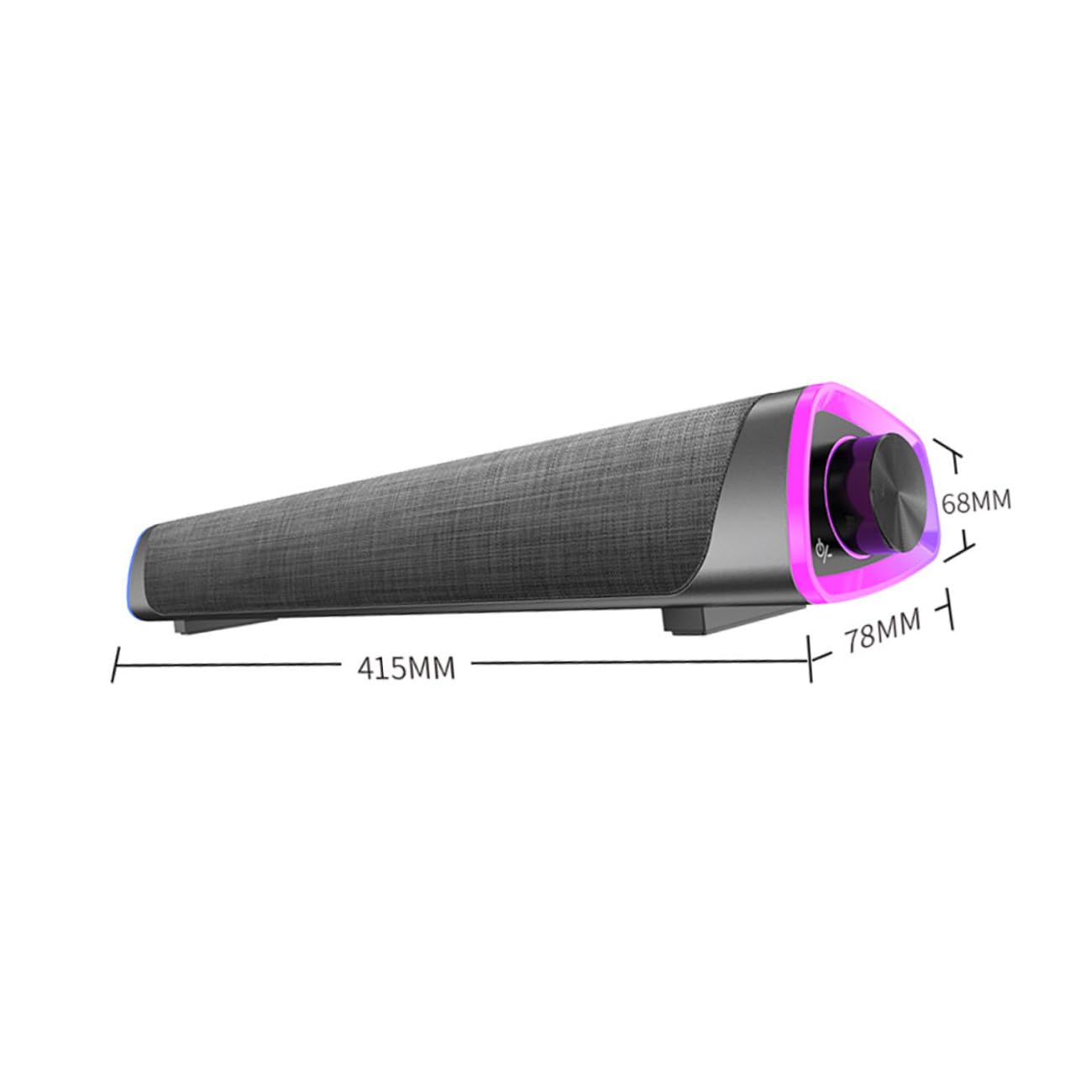 SHINEOFI Barre de Son Stéréo Filaire pour PC Double Haut-Parleur, Tissu Noir, Puissance 6w, Design Compact pour Bureau et Gaming