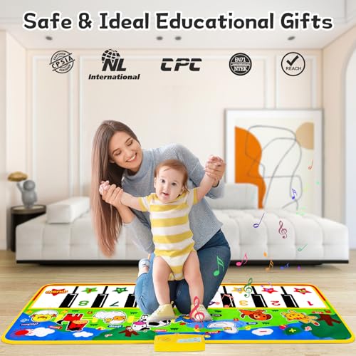 M Sanmersen 1593 Piano Mat - 53 Inch X 23 Inch Musical Mat 8 Animals Sounds Dance Mat thumb #5