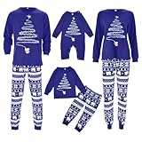 POIUIYQA Pigiama Natale Famiglia Set,Pigiami Natalizi Coordinati Capodanno Famiglia Set,Girocollo Comodo Due Pezzi Natalizio,Abiti Natalizi per la papà Mamma Bambini Neonato#