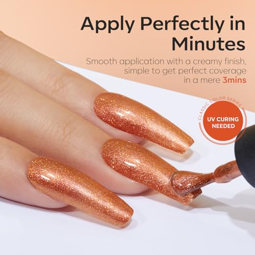 Image of modelones Glitter Nude Gel Nail Polish Set 6Colors Brown Fall