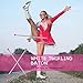 HyDren 4 Pieces Batons for Twirling Marching Band Baton Standard Stainless Steel Mini Shaft Rod with Rubberized Tips Complete with Dance Ribbon Streamer(Pink,21 Inch)