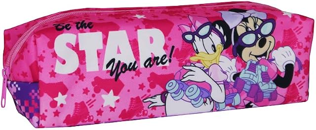 Minnie Mouse Children's Character Square Rectangular Barrel Zipped Pencil Case