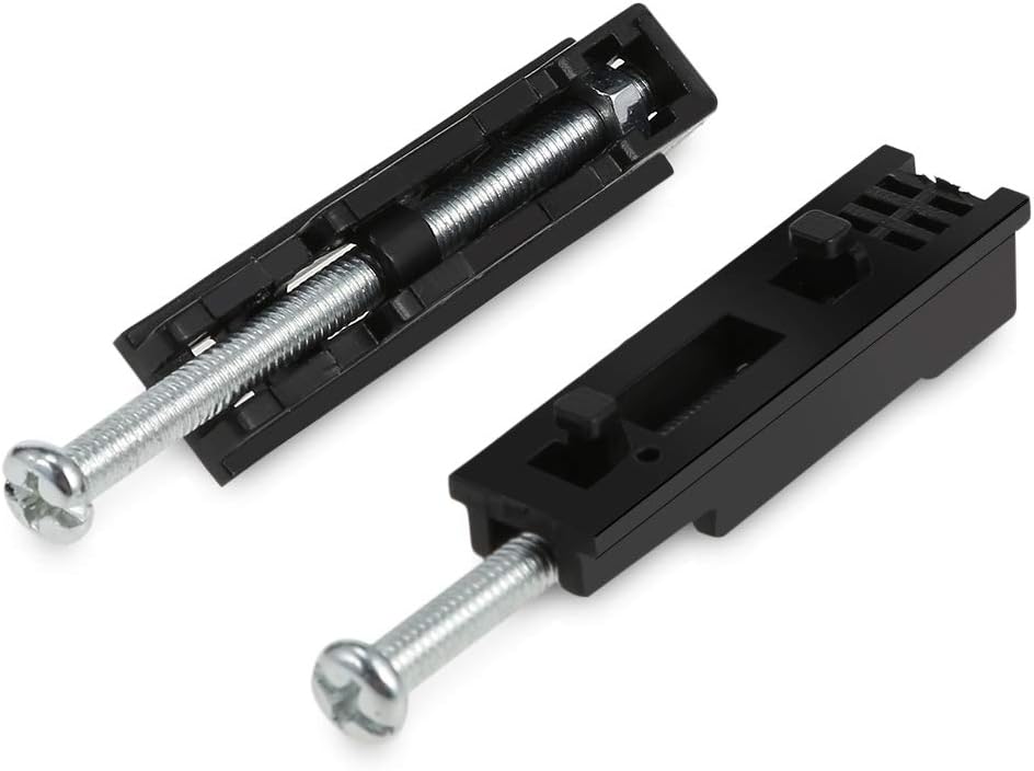 Two black mounting brackets with screws for securing the temperature controller to a panel.