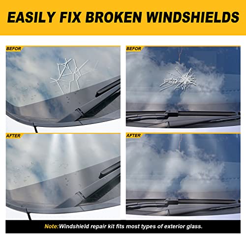 Windshield Repair Kit, 4 Pcs Car Glass Repair Kit, Windshield Crack Repair Kit, Car Windshield Repair Resins Tools For Chips And Cracks, Bulls-Eye, Star-Shaped #TOP2
