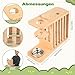 PESNLO Small Animals Hay Rack with Height-Adjustable Water Bottle.Natural Wood. Wooden Bunny Hay Holder Feeder for Rabbit, Guinea Pig, Hamster, Hedgehog, Chinchillas
