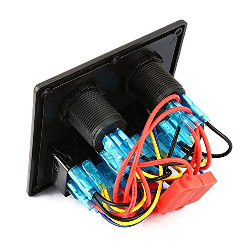 Cam Accessories Gidren 4 Gang Rocker Switch Panel With 3.1A Dual Usb Charger And 12V Cigarette Lighter Power Socket For Marine Boat Car Truck Rv (Blue) #TOP4