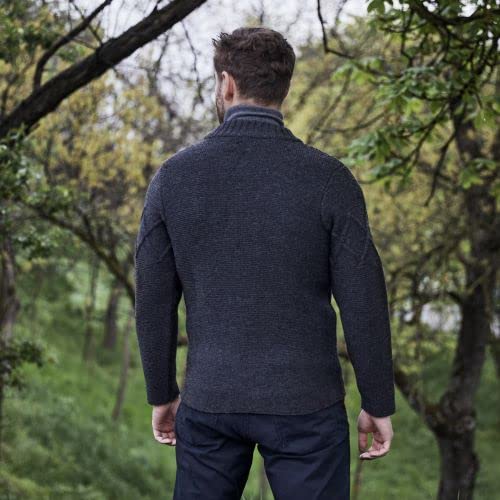 SAOL Men’s Merino Wool Cardigan Full Zip Heavy Knit Sweater Jacket with Pockets4