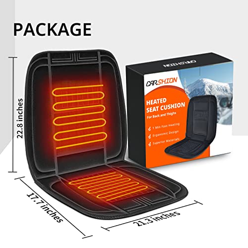 Carshion Seat Cushion With Fast Heat:soft Warm Black Heated Seat Cover For Winter/Cold Days #TOP3