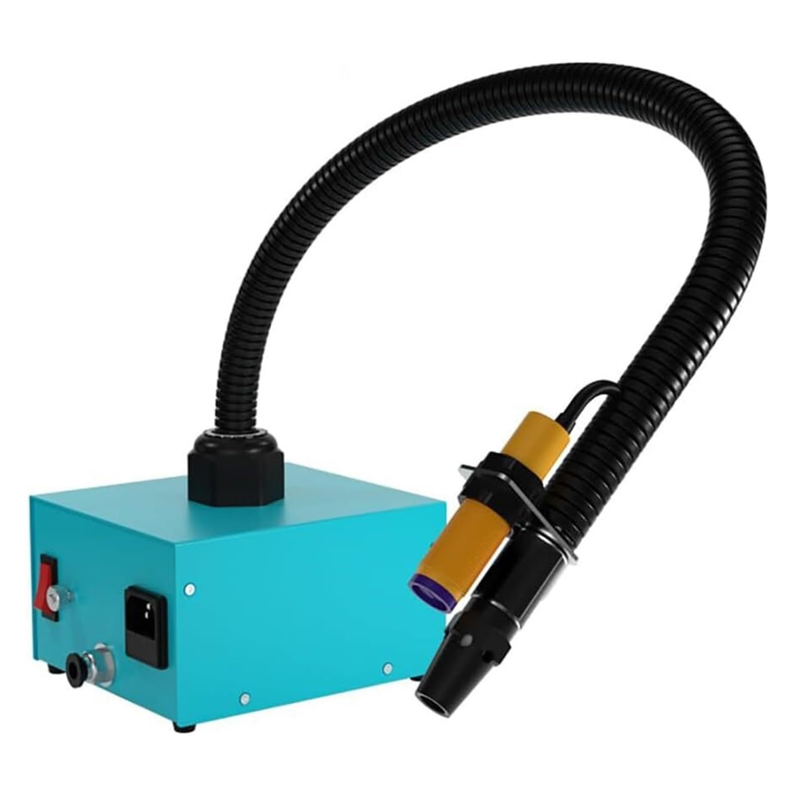 Serpiente de aire ionizante de pistola antiestática, eliminación estática industrial, volumen de aire se puede ajustar, eliminador estático industrial de 2 tubos, inducción automática para eliminación