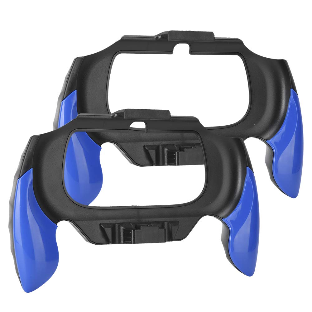 ASHATA 2 Piezas de Agarre de Mano para PS Vita 2000, Soporte de plástico para manija de gatillo, Soporte de Caja para PS Vita 2000, Accesorio de Soporte de Agarre de Manillar para Gamepad(Azul)