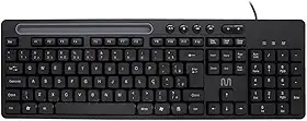 Teclado com Fio Multi USB com 6 Teclas Multimídia, Slot para Tablet até 10' e Teclas Silenciosas – Preto TC262