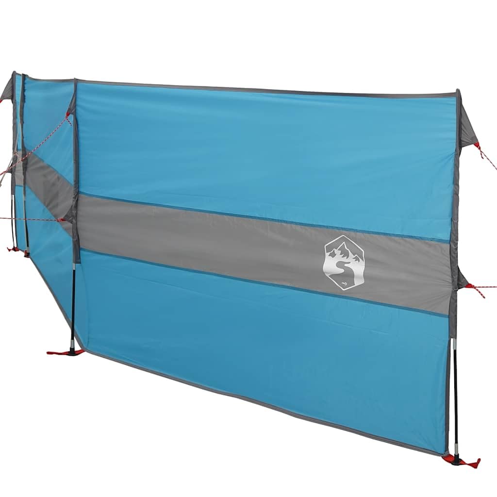 Kempingowa ochrona przed wiatrem, niebieska, 490 x 123 cm, wodoszczelna, z poliestru 185T z powłoką PU, składana, przenośna, na plażę, kemping, do ogrodu, na balkon, niezawodna ochrona przed