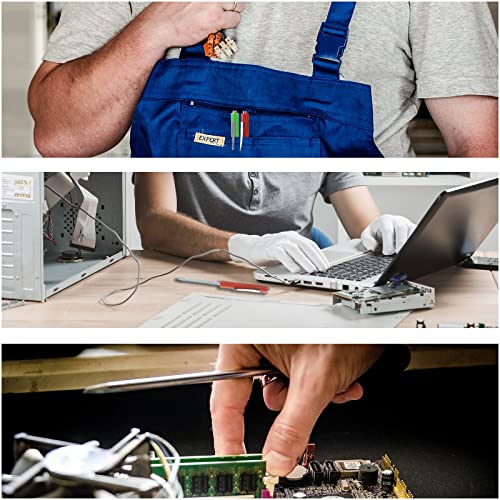 Pocket Screwdriver With Magnet 10Pcs Mini Magnetic Pocket Flathead Screwdriver With Clips –Slotted Screwdriver Set For Automotive Technicians, Mechanicians, Electricians – Red #TOP5