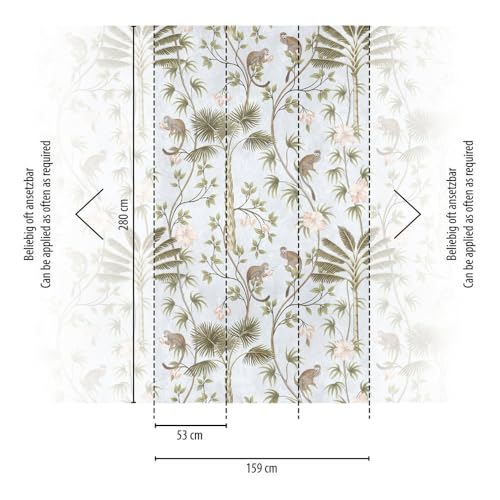 Livingwalls Jungle The Wall Non-Woven Wallpaper 1.59 m x 2.80 m Green Turquoise Grey Made in Germany 382311 382311 - Image 2