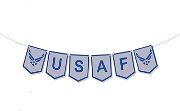 Military USAF Banner, Memorial Day Independence Day Veterans Day Patriotic US Air Force Theme Party Decoration Supplies