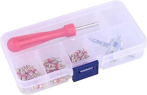 DECHOUS Kit de reparación de neumáticos de 32 Uds., herramienta práctica de extracción de núcleos, kit de reparación de rueda de aleación,