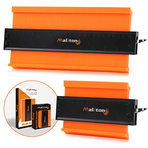 Contour Gauge, 10' & 5' Contour Gauge with Lock, 2 Precisely Wide Contour Gauge Profile Tool, Contour Duplication Gauge Copy Angles, Irregular Shape for Welding Woodworking DIY Handyman Construction