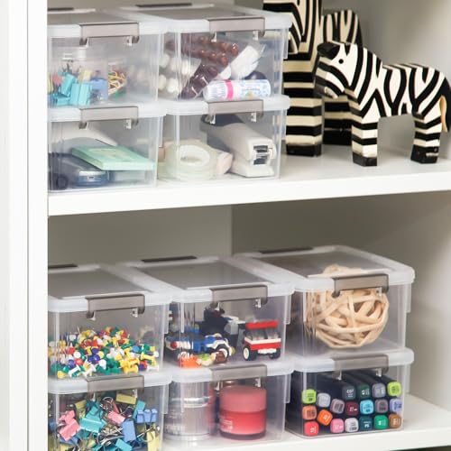Image of 8Packs 3.2Qt Small Clear Storage Bins with Lids, Plastic