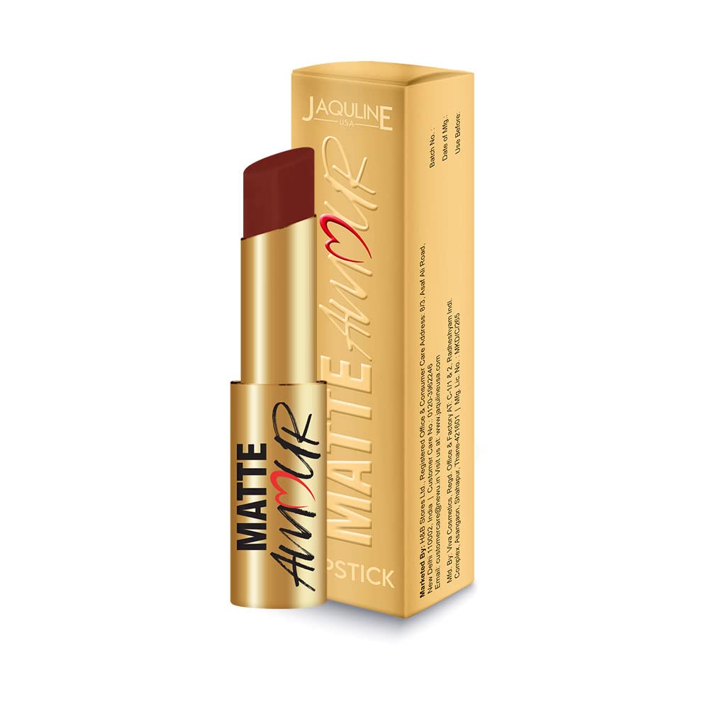 JAQULINE USA Matte Amour Matte Lipstick | Lightweight | Long-Wear | Matte Finish | High Coverage | Highly Pigmented | Cruelty Free | Paraben Free | (Playful)-picture-44