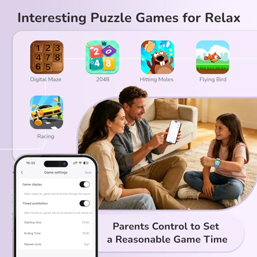 ENOMIR Kids Smart Watch for Girls Health Monitor Puzzle Games DIY Dials - image 5