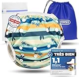 KIDVERSE Couche Piscine bébé 0 à 3 Ans   réglable, réutilisable & Lavable avec Pochette   pour Fille & garçon   qualité certifiée   Couche de Bain bébéche de Bain pour bébé de 0 à 3 Ans