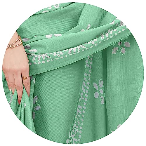 Image of MIRCHI FASHION Saree for Woman Chiffon Batik Printed | Lightweight Daily Wear Women's Office Sari with Blouse Piece (Available in 40 Colours)