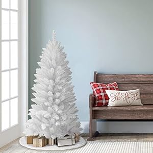 Puleo international 4 ft unlit white carson aritificial pine tree 188 tips  urban country home decor