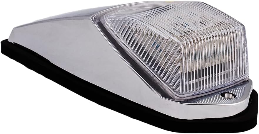 Profleet LED Square Cab Marker Light, Chromed ABS Housing Clear Lens 31 Amber LED Cab Lights for Trucks, Kenwrth, West Star, Peterbuilt Heavy Duty Trucks, Replaces HD10131YC