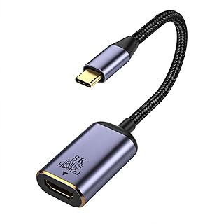 APEXSUN USB C to HDMI 8K HDR Adapter， 8K@60Hz or Dual 4K or 4K@120Hz Alt Mode Video Output ，Type C Thunderbolt 4/3 Compatible for MacBook , iPad Pro , Galaxy ,and More USB4.0/Thunderbolt Devices