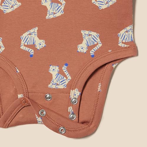 Amazon Essentials Bodies de Manga Larga Unisex Bebés, Pack de 6, Multicolor/Tigre, Prematuro
