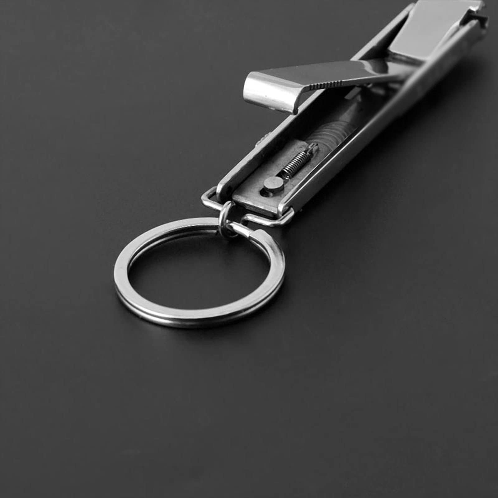 Nagelknipser, ultradünnes, kleines, zusammenklappbares Edelstahl-Nagelknipser-Schlüsselanhänger-Taschenwerkzeug