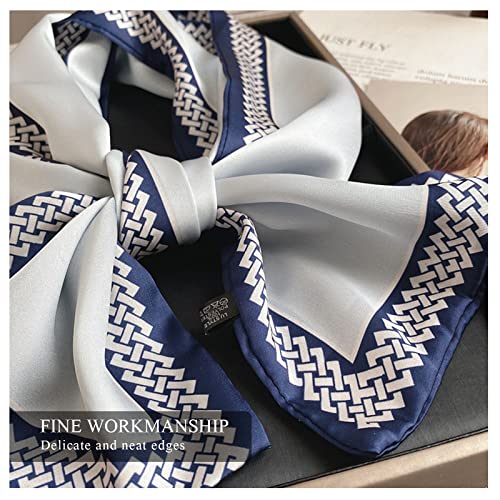 Women Skinny Silk Scarf Retro Checkerboard Plaid Narrow Neckerchief Long Neck Scarf Bandanas Headdress Ribbon Scarf4