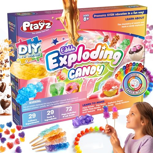 Playz Edible Exploding Candy Making Science Kit for Kids Ages
