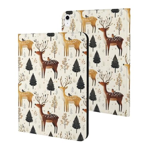 Housse iPad 10e génération 10.9 anti-rayures motif cerf avec support stable pour enfants et adultes
