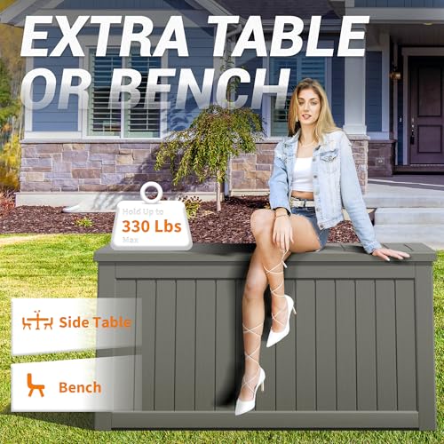 Image of Outdoor Storage Box Waterproof, 280 Gallon Deck Box for Patio Storage