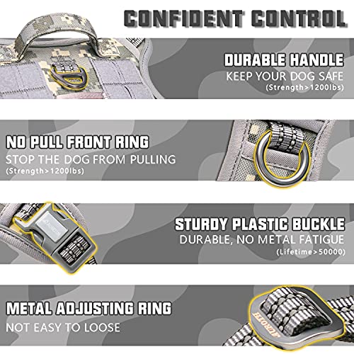 Image of AUROTH Tactical Dog Harness for Large Dogs, Heavy Duty No Pull Pet Vest