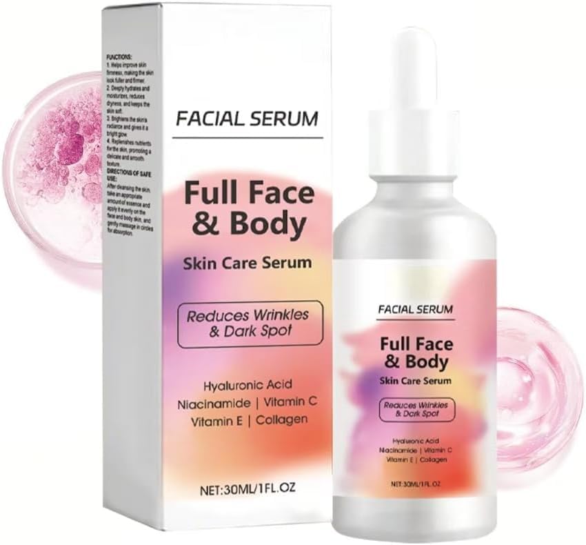 Suero vitamínico para la piel, para todo el rostro y el cuerpo, Suero reafirmante antiarrugas Esencia reafirmante lifting, hidrata y humecta, reduce las líneas finas,1pc