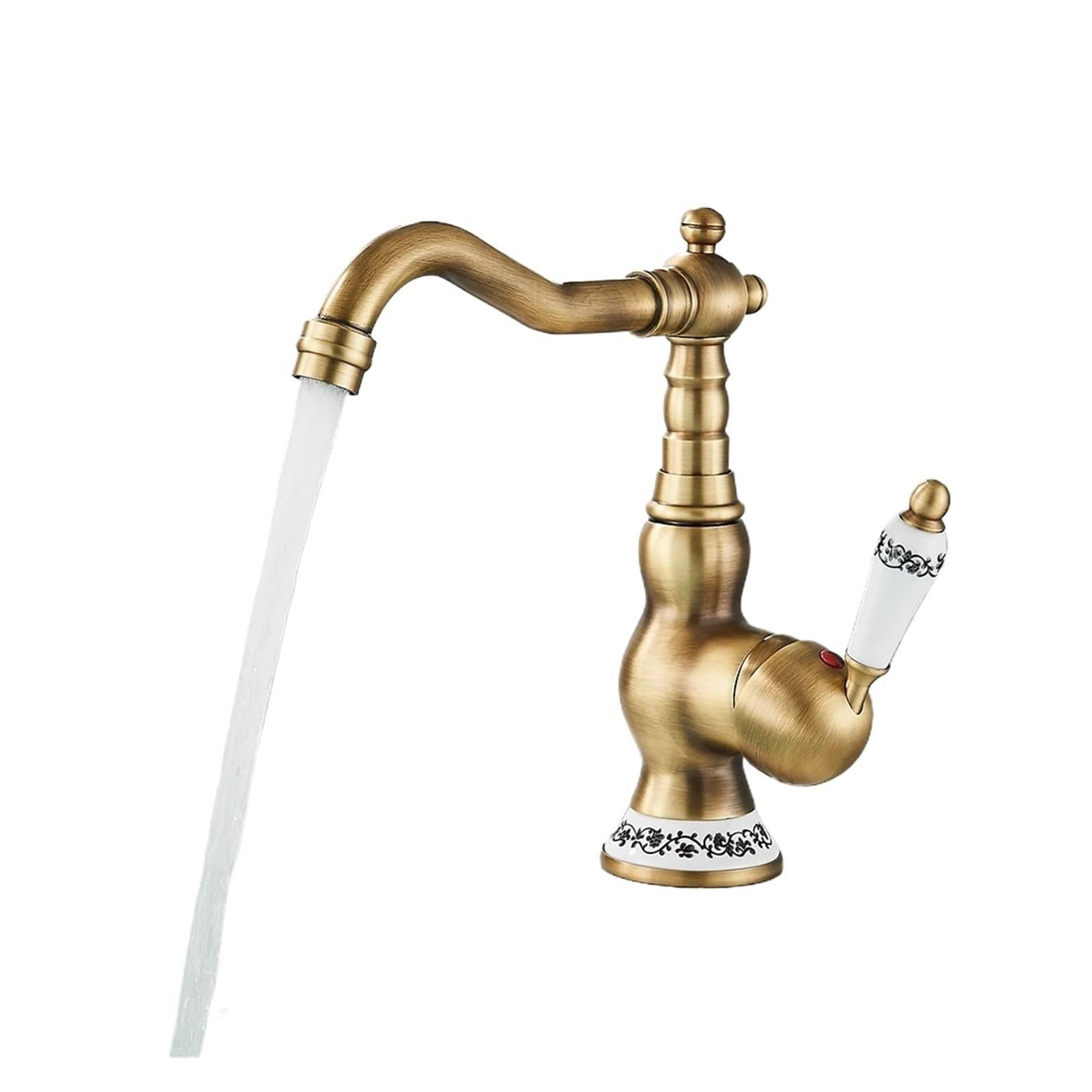 Laighjenbcf High Style B Faucet，Antique Brass Bathroom Faucet Rotating Spout