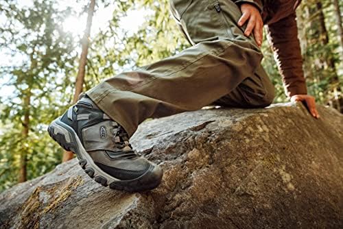 KEEN Men's-Ridge Flex Mid Height Waterproof Hiking Boots, Magnet/Black, 13 | Image 5
