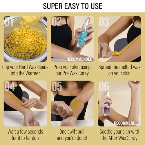 Image of Tress Wellness Wax Beads - Safe for Skin - Dermatologically Tested - At-Home Kit for Bikini, Brazilian & Full Body - Lemon 1.2 lb