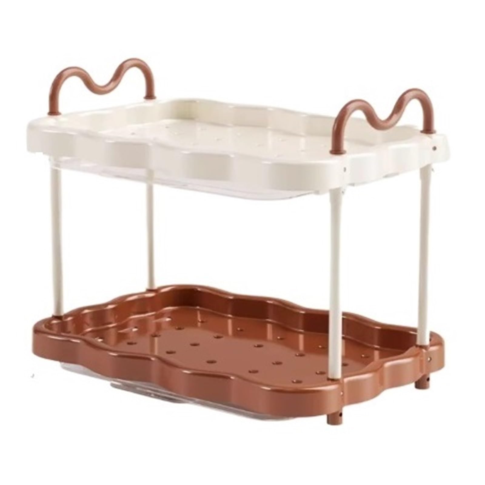 CYairong-22 Cup Display Shelf Storage Cups Tea Utensils Solid Wood Multi-Layer Storage Desktop Cup Holder Coffee Mug Display Rack(Milk Coffee Color)