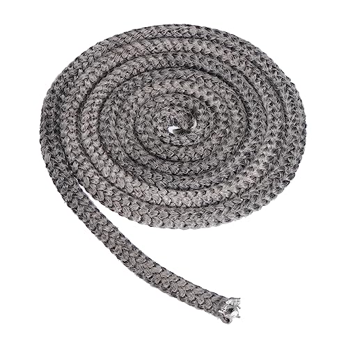 PATIKIL 12 x 2200mm 木製ストーブガスケット グラファイトガラス繊維製の高温耐性シールロープ ストーブ 暖炉のドア用の交換品 ブラック