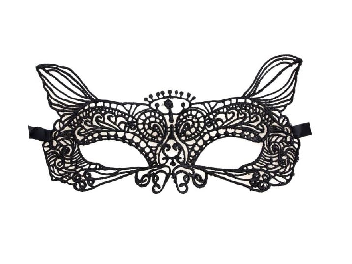 Lot de 12 - Masque Loup Dentelle avec Oreilles de Chat Mix