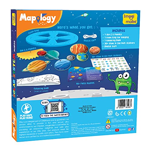 Image of Imagimake Mapology Solar System Mobile | Learning & Educational Toy | DIY Kit | Space Theme Return Gifts for Kids Age 5,6,7,8,9,10