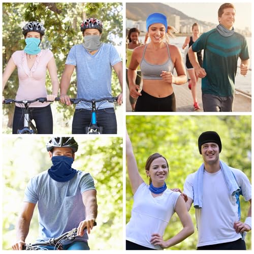 Image of Geyoga 6 /9 Pcs Summer UV Protection Cooling Neck Gaiter Scarf Face Clothing Neck Gaiter Mask Sunscreen Breathable Bandana