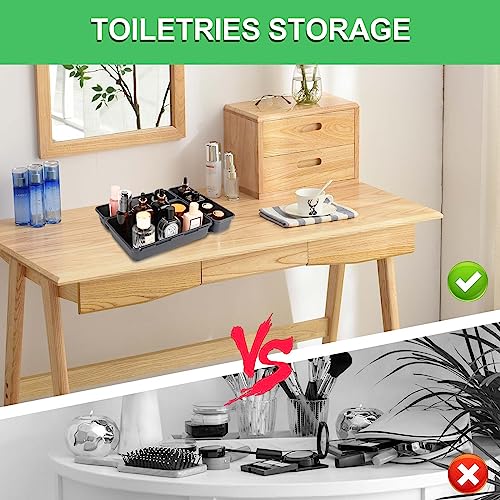 Royouzi Schubladen Organizer Set 16 Stk Schubladen Einlagen, Aufbewahrungs-Box Einteiler Trenn-System Küche Schreibtisch Utensilien (Anthrazit)